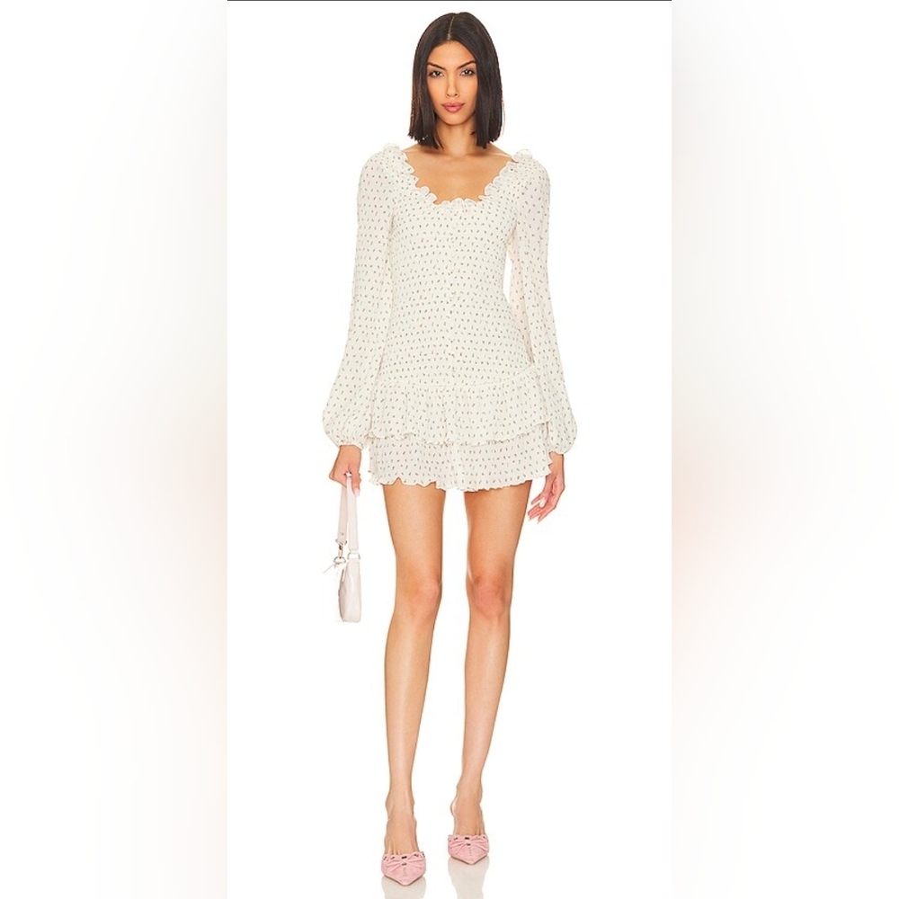 Tularosa White Long Sleeve Dress